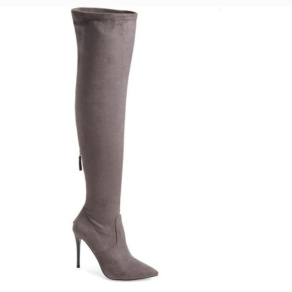 Steve Madden Shoes - Steve Madden Devine Grey Over the Knee Suede Boots